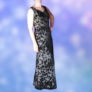 Vintage Antonio Melani - Black Velvet Cut-out - Mermaid Maxi - Sleeveless